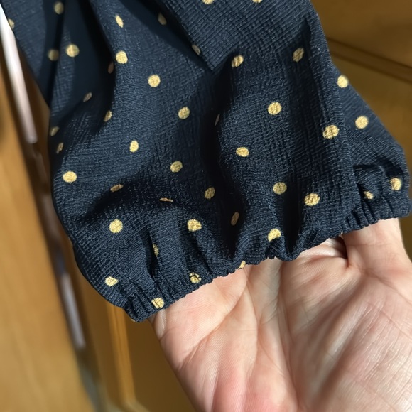 Adrianna Papell Polka Dot Women's Top navy blue size XL new - Picture 6 of 8